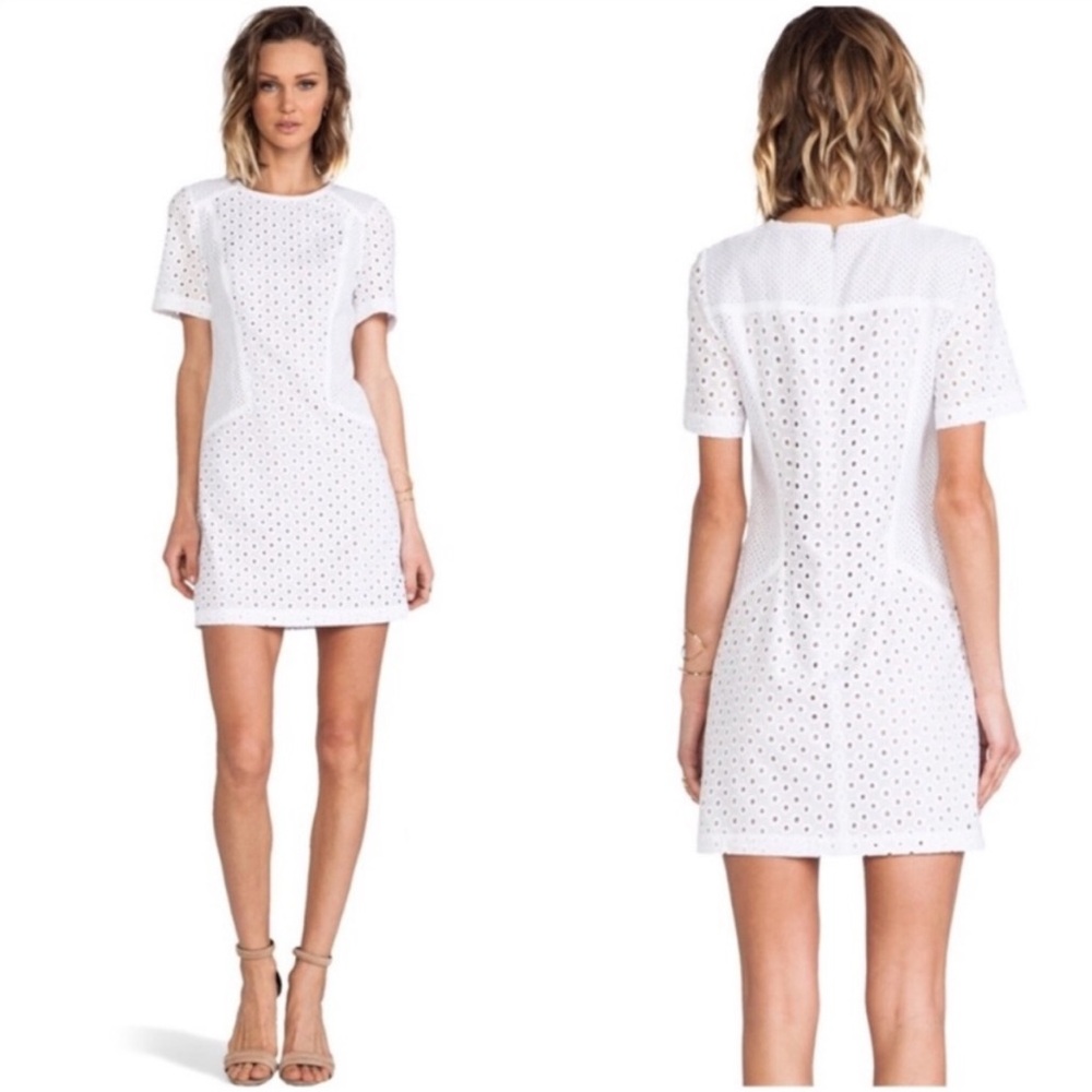 Trina Turk White Marquise Circle Eyelet Dress (Size 10) - Picture 1 of 9